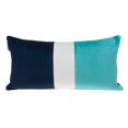 thumbnail image 1 of HomeRoots 402652 Navy Blue & Sea Blue Quilted Colorblock Velvet Lumbar Throw Pillow, Multi Color, 1 of 1