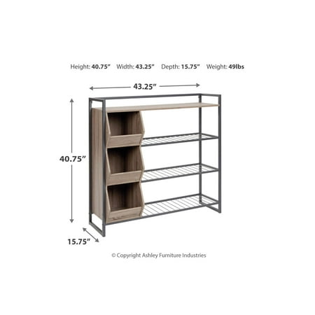 Homestar - 4-Shelf Shoe Rack - Warm Reclaimed Wood