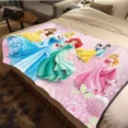 thumbnail image 3 of Manta de felpa suave con dibujos de princesas de Disney, manta de franela para sala de estar, dormitorio, cama, sofá, funda de picnic, 3 of 5