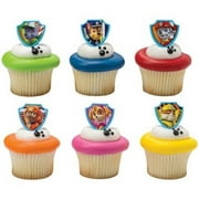 24 Paw Patrol Ruff Ruff Rescue Cupcake Cake Rings Birthday Party Favors Toppers