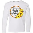 thumbnail image 3 of Inktastic My Pops Loves Me with Sunflower Wreath Long Sleeve Youth T-Shirt, 3 of 5