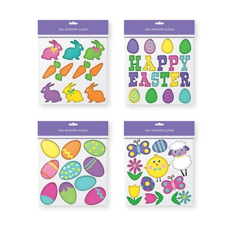 Easter Gel Window Clings Pack Of 4 Sheets Of Easter Window