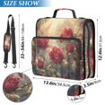 thumbnail image 3 of Haosy 3 Ring Zipper Binder with Shoulder Strap Waterproof Trapper Keeper 2 Inch D-Ring 500 Sheets Capacity, Red Rose Railing, 3 of 8