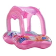 thumbnail image 1 of flotador de piscina para niños,flotador inflable para piscina para bebés con dosel,Flotador de agua con anillo de natación para bebé rosa con asa, 1 of 8
