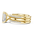 thumbnail image 4 of Zuwelria Promise Rings for Her, 2.40 Ctw Stunning Emerald Shape Moissanite Diamond Engagement Ring Set, Wedding Rings for Her, 18K Yellow Gold Plated Silver Size 6, 4 of 9