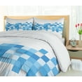 thumbnail image 5 of Ambesonne Abstract Duvet Cover Sets, 3D Mosaic Geometric, 2-King, Pale Blue Blue White, 5 of 7