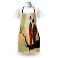 thumbnail image 3 of Korean Apron, Women in Traditional Clothes Standing on a Tree Branch Watercolor Style, Unisex Kitchen Bib with Adjustable Neck for Cooking Gardening, Adult Size, Pale Peach Multicolor, by Ambesonne, 3 of 4