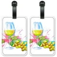 thumbnail image 1 of White Wine Painting - Luggage ID Tags / Suitcase Identification Cards - Set of 2, 1 of 5