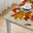 thumbnail image 4 of nygtbtfer Autumn Maple LeafTablecloth with Elastic Edge,Fall Thanksgiving Fitted Table Cloth Wipeable Table Cover for Dining Kitchen Party Indoor Outdoor Patio Table  white, 4 of 7