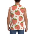 thumbnail image 4 of Kdxio Hand Drawn Strawberry for Men's Muscle T-shirt,Sleeveless for Workout Running Athletic Gym Lounge Casual, 4 of 7