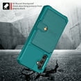thumbnail image 7 of Decase for Samsung Galaxy A15 Wallet Case with Credit Card Slot,Slim Rugged Shockproof Anti-Scratch Drop Proof PU Leather Protective Phone Cover Case,Support Magnetic Car Mount,Green, 7 of 7