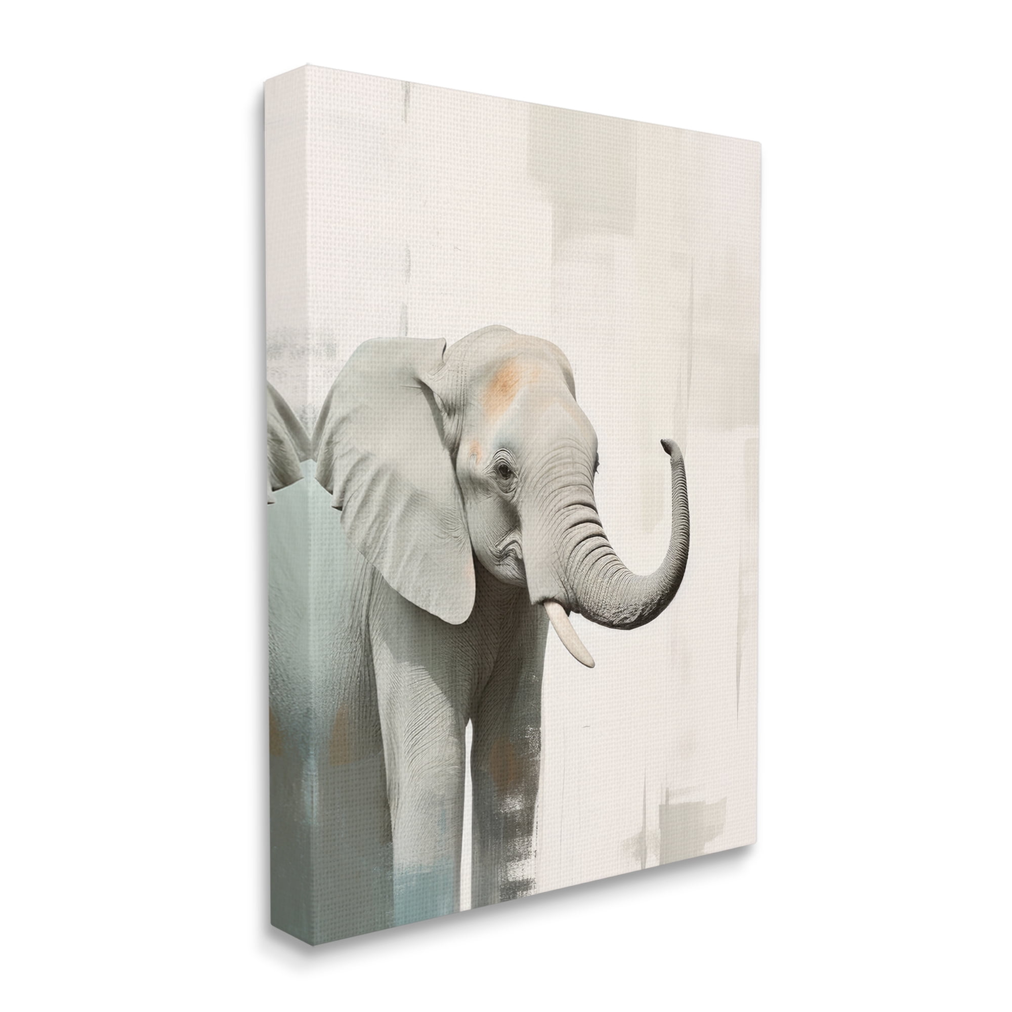 Stupell Industries Grey Modern Elephant Animals & Insects Painting Gallery Wrapped Canvas Art Print Wall Art, 30 x 40