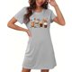 thumbnail image 4 of Camisón corto de talla grande para mujer, camisón de manga corta con estampado de pecho a la moda, camisón para mujer, 4 of 5