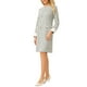 thumbnail image 2 of Vestido de Tweed para Mujer Edición INSPIRE CHIC con Puños en Contraste, Manga Larga, Largo a la Rodilla, Semi-Formal, M Blanco Negro, 2 of 5