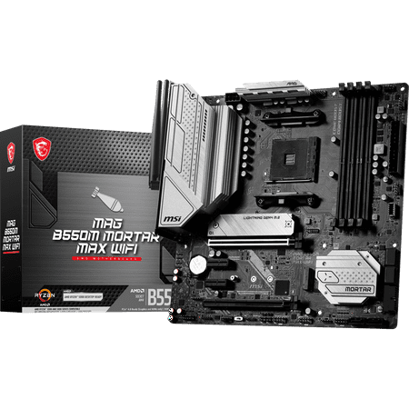 MSI MAG B550M MORTAR MAX WIFI DDR4 AM4 AMD B550 SATA 6Gb/s Micro-ATX Wi-Fi 6E 2.5Gbps LAN M.2 (Key-E) Motherboards - AMD