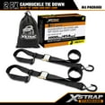 thumbnail image 2 of XSTRAP STANDARD Motorcycle Tie Down Straps, 2 Pack, 3000lb Break Strength, 1.5" x 8FT Heavy-Duty Cambuckle with S Hooks and Soft Loops, Black, 2 of 8