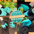 thumbnail image 2 of Guantes de jardín con garras - Guantes de jardín impermeables y transpirables para cavar, plantar, desmalezar, sembrar, proteger uñas y dedos, los mejores regalos de jardinería para mujeres y hombres (verde) -Verde- oso de fresa Electrónica, 2 of 5