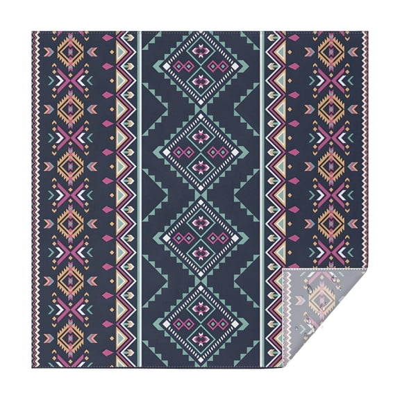 Black Geometric Striped Pattern Square Tablecloth,Waterproof Square Table Cover,Wipeable Spillproof Washable Table Cover for Home Kitchen Party Decor 42"X42"(107x107cm)