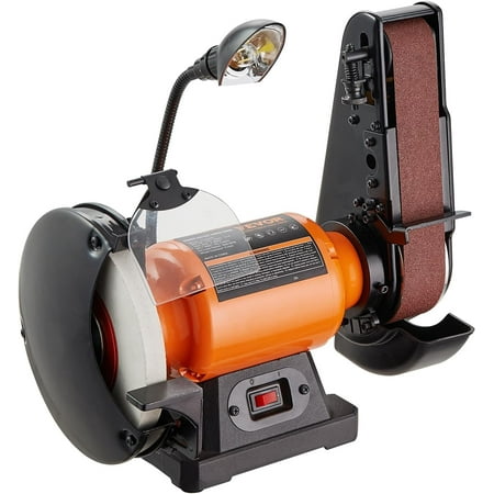 

DEYUDE 8 Inch Bench Grinder with 2 x28 Inch Belt Sander Combo Bench Grinder Sander with 2.5A Induction Motor for Metalworking Sharpening Grinding