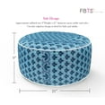 thumbnail image 3 of FBTS Prime 21x21x9 inch Round Blue Geometric Fabric Indoor Outdoor Inflatable Ottomans with PVC Insert, 3 of 8