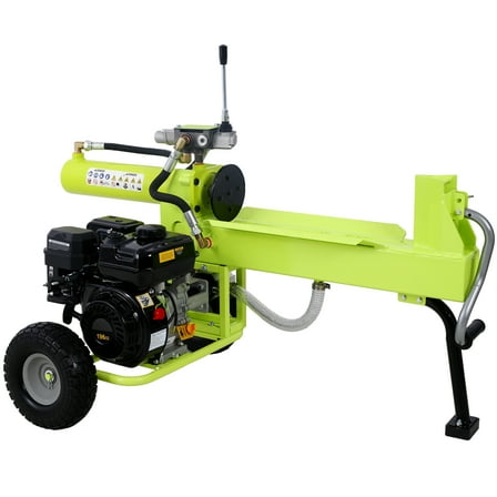 Portable 20 Ton Log Splitter Auto Return Ram System 7HP Engine Full Beam Steel Wedge Firewood Splitting Forestry Harvesting,Green