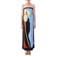 thumbnail image 1 of Gupgi Robe Tube Ample pour Femmes Épaules Dénudées Robe Contrastée Robe Longue d'Été Sans Bretelles, 1 of 8