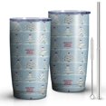 thumbnail image 2 of 20oz Tumblers Blue Christmas Tree Pattern Stainless Steel Vacuum Insulated Double Wall Travel Tumbler Cups Mug with Lid and Straw,Cleaning Brush for Cold & Hot Drinks, 2 of 7