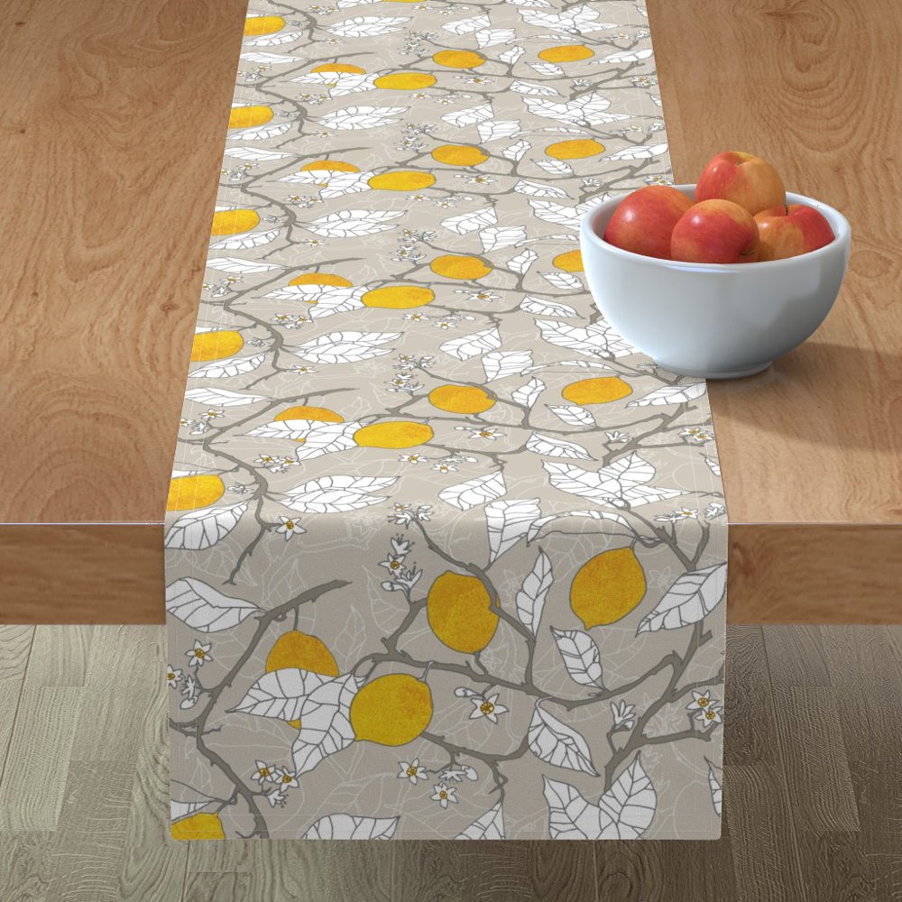 Table Runner The Lemon Orchard Kitchen Fruit Cotton Sateen Walmart