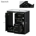 thumbnail image 3 of 30'' Bathroom Vanity with Resin Sink Combo,Solid Wood Frame Bathroom Storage Cabinet, Freestanding Vanity Set with 3 Drawers& Soft Closing Doors, 3 of 9