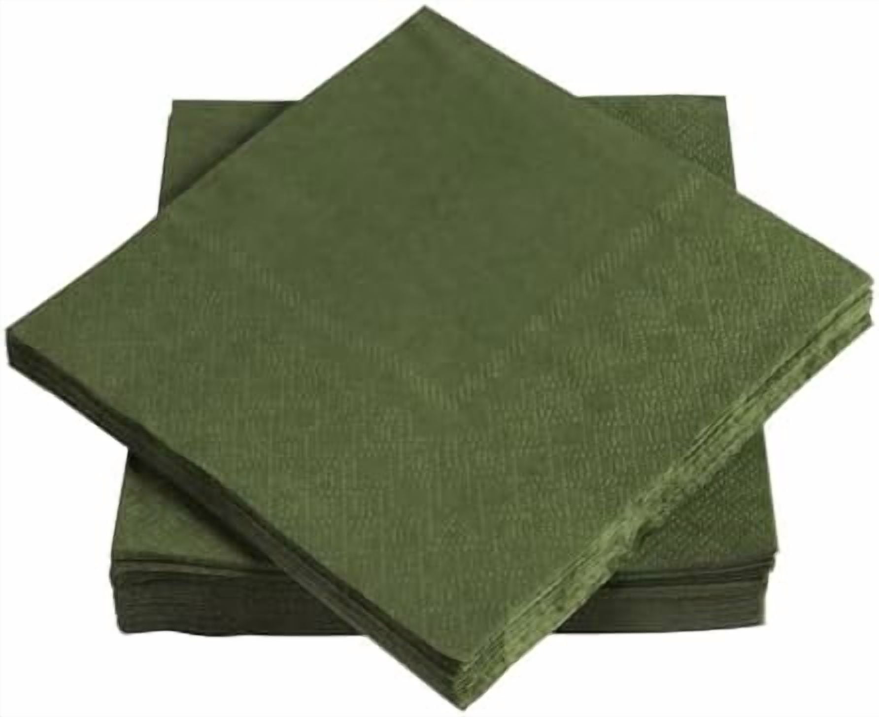 200 Pack Cocktail Napkin 2-Ply Dessert Napkins Folded 5 x 5 Inches Disposable Napkins for Dinner Wedding Birthday Party Bridal Anniversary Reception Event (200, Green)