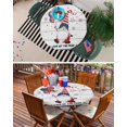 thumbnail image 6 of Flag Day Gnome Balloon on Wood Fitted Round Tablecloths Elastic Edged Table Covers 45"-54",Blue Red and White Buffalo Plaid Waterproof Dining Room Table Cloth for Kitchen Holiday Party Tables Decor, 6 of 6