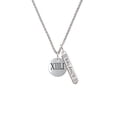 thumbnail image 2 of Delight Jewelry Silvertone Half Marathon Roman Numeral Silvertone Balance Bar Charm Necklace, 23", 2 of 4