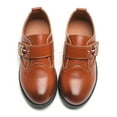 thumbnail image 6 of kkdom Boys Girls Dress Shoes Oxfords Formal Leather Shoes Wedding School Uniform Brown Size 9 Toddler, 6 of 7