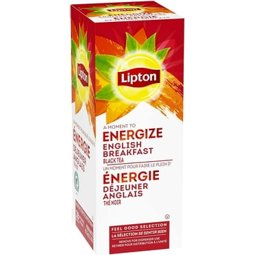 Lipton Energize English Breakfast Black Tea, 28 Tea Bags, 62.3g Box