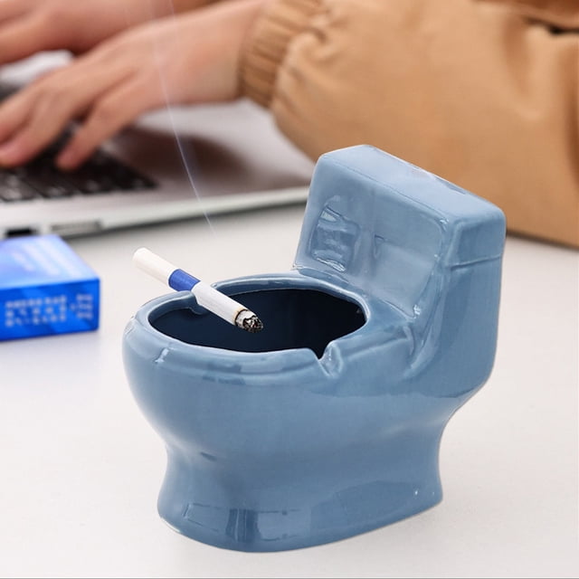 Xihbxyly Ofertas Especiales Solo Hoy En Prime Cenicero de Cerámica para Baño, Modelado de Inodoro, Cenicero de Escritorio para Baño, Adorno Decorativo, Tendencia Personalizada, Uso En Baño Masculino