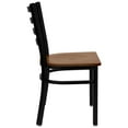 thumbnail image 6 of Flash Furniture 2 Pack HERCULES Series Black Ladder Back Metal Restaurant Chair - Cherry Wood Seat, 6 of 8