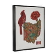 thumbnail image 3 of Stupell Industries Ohio State Carnation Blossom Intricate Floral Cardinal Graphic Art Jet Black Floating Framed Canvas Print Wall Art, Design by Valentina Harper, 3 of 5