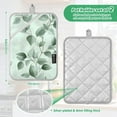 thumbnail image 3 of Watercolor Green Leaf Oven Mitts Pot Holders 2 pcs Heat Resistant for Kitchen Baking Grilling, 3 of 7