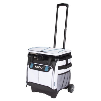 patio set with cooler