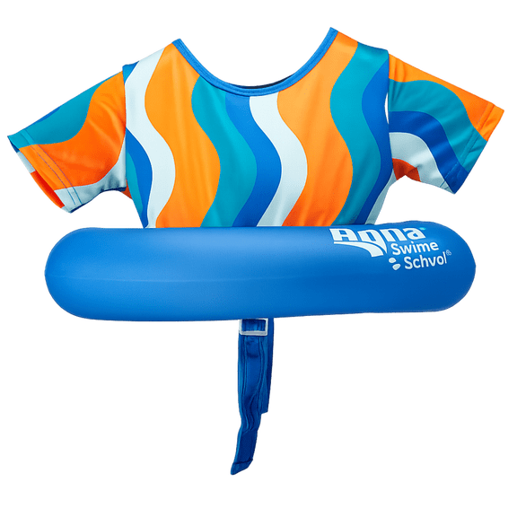 SwimSchool Inflatable Tot Trainer Pool Float with Adjustable Strap, Ages 2-4, 25-37 lbs, Blue