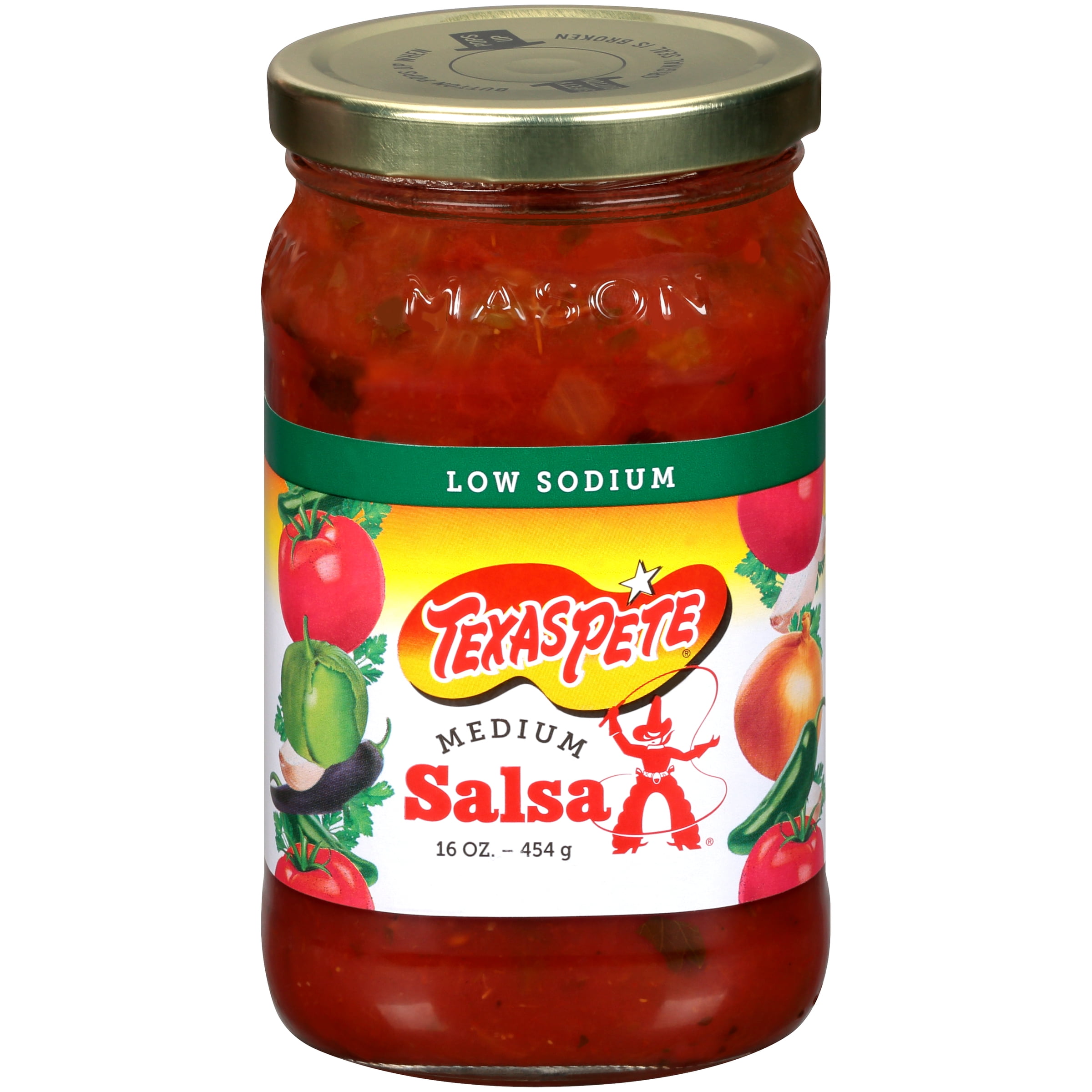 (3 pack) Texas Pete Low Sodium Medium Salsa 16 oz