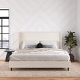 thumbnail image 2 of DHP Eveline Upholstered Platform Bed Frame with High Wingback Headboard, King, Textured Ivory Canvas, 2 of 23