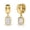 Gold-Chunky Rectangle Hoops, variant on Fashion Pendant Earrings, Women's Style, Bold and Bold Zirconia Earrings (Gold/Silver)