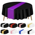 thumbnail image 1 of TidBay 3Pcs Disposable Plastic Tablecloth 84 Inch Waterproof Stain Resistant Table Cover Round Dining Tablecloths for Parties Events Christmas Graduation Wedding Decoration, 1 of 8
