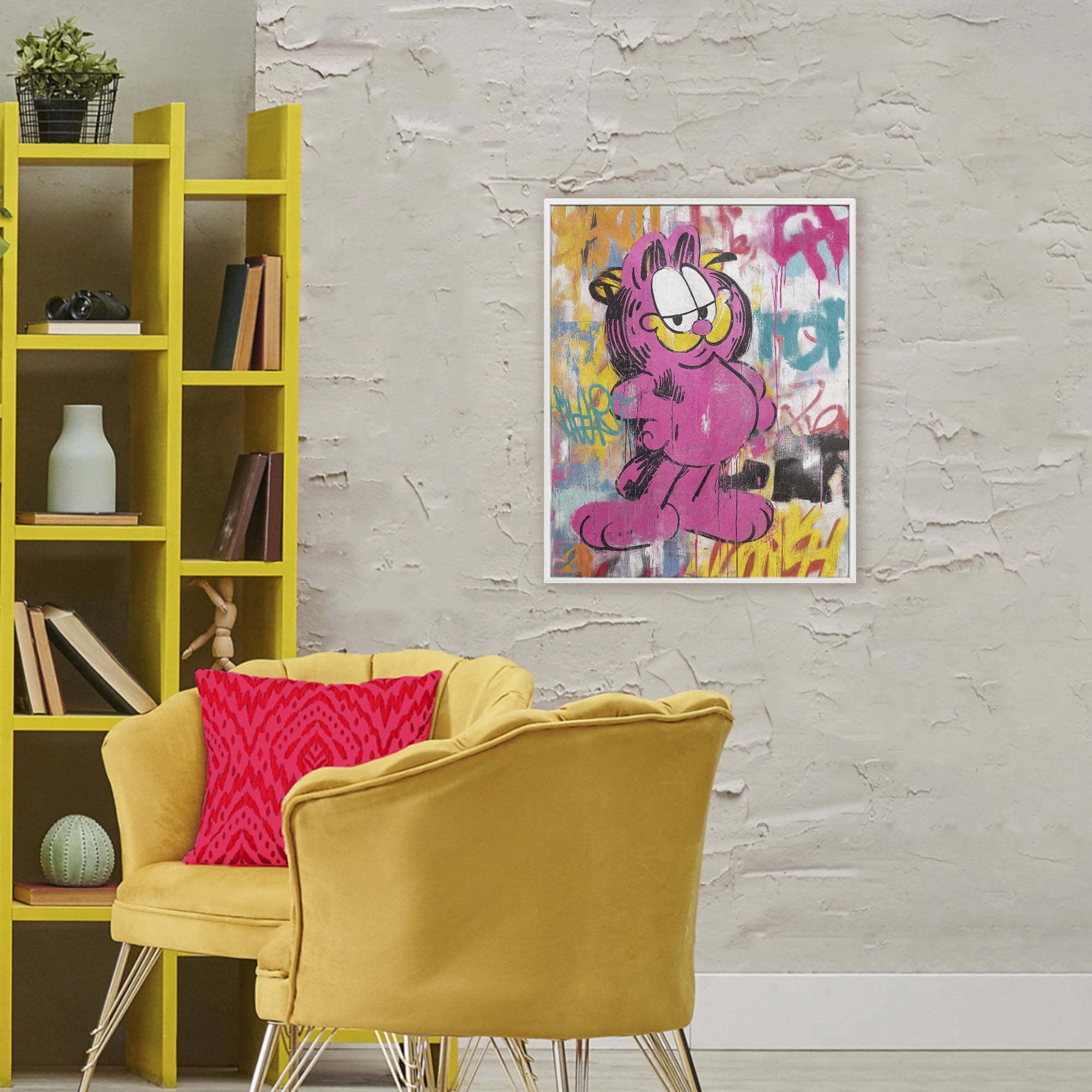 Stupell Industries Lazy Cat In City Modern Urban White Framed Giclee Art, design by Svetlana Aleynikova