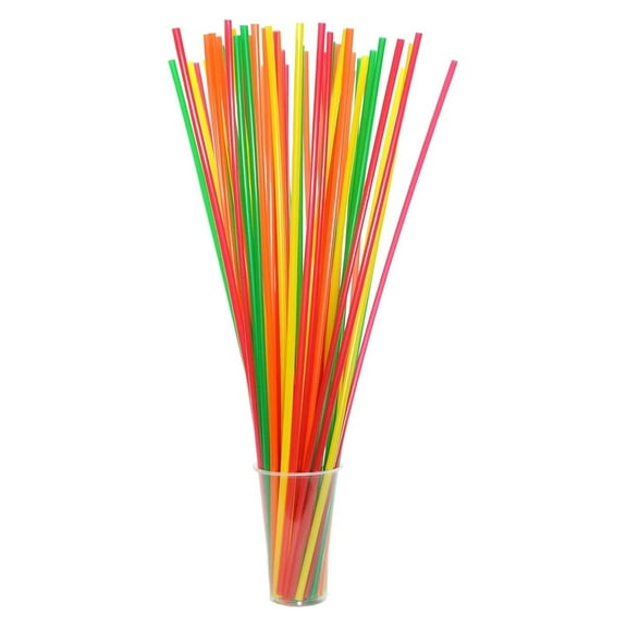 Extra Long 18" Colorful Plastic Drinking Straws- Pack of 200
