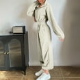 thumbnail image 6 of UPPADA Womens One Piece Jumpsuit Sets Travel Outfits Half Zip Overall Wide Leg Pants Dressy Outfits for Women White,XL, 6 of 7