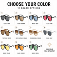 thumbnail image 4 of 5.5 in Retro Y2K Aviator Sunglasses, UV400 Square Double Bridge Shades for Women and Men, Lightweight Fashion Eyewear for Travel and Outdoor Wear, 4 of 9