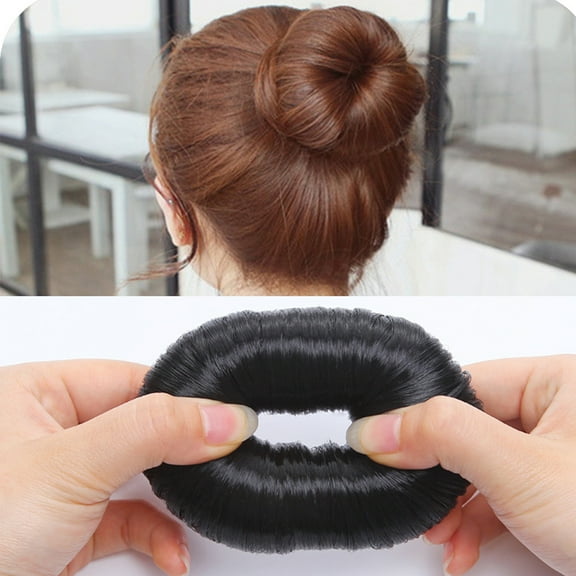Cheers US Fake Hair Buns Extensions Clip in Donut Chignon Synthetic Hairpieces Updo Ballet Bun for Women Gril Lady