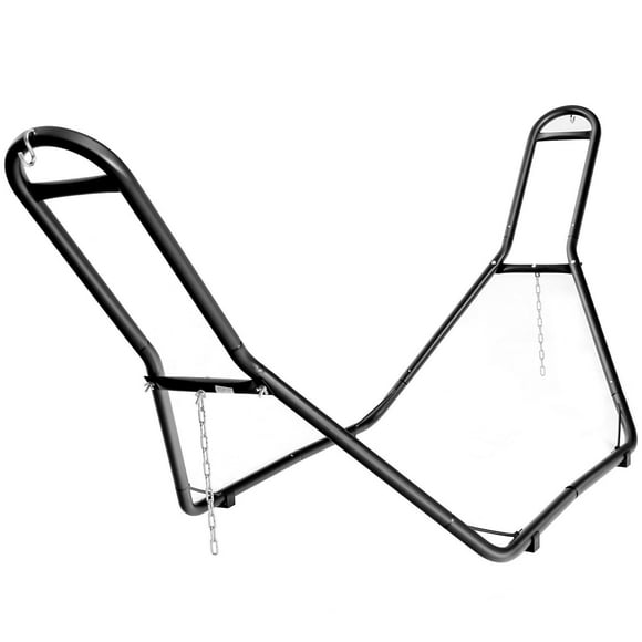 Gymax Hammock Stand Heavy Duty Steel Frame Hanging Hooks Indoor Outdoor